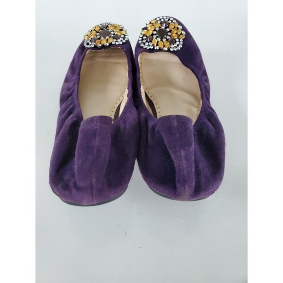 Adrienne Vittadini VELMA Slip on Ballet Flats Purple Suede Leather 9 - Picture 3 of 10